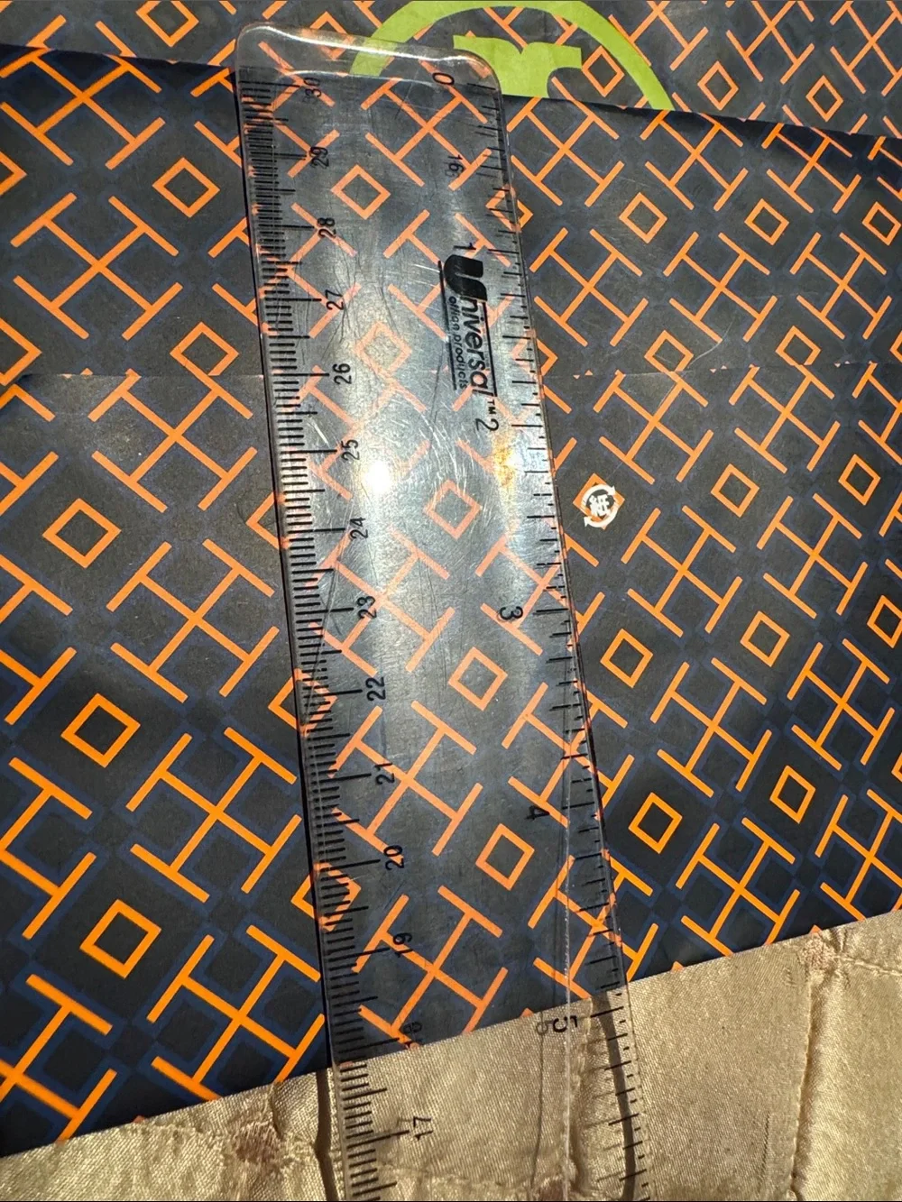 Tory Burch Navy and Orange Geometric Logo Tote